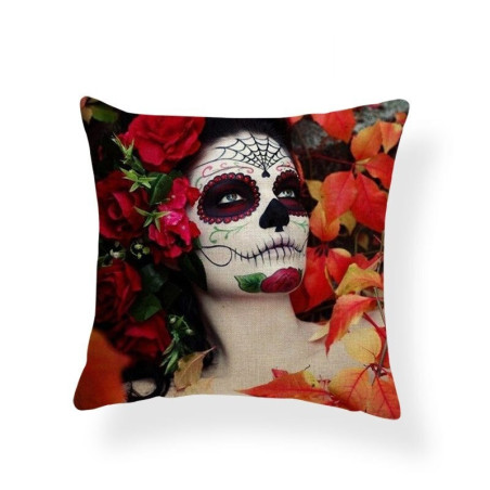 Housse de coussin tête de mort Jours des Morts Mexicain - 14 modèles
