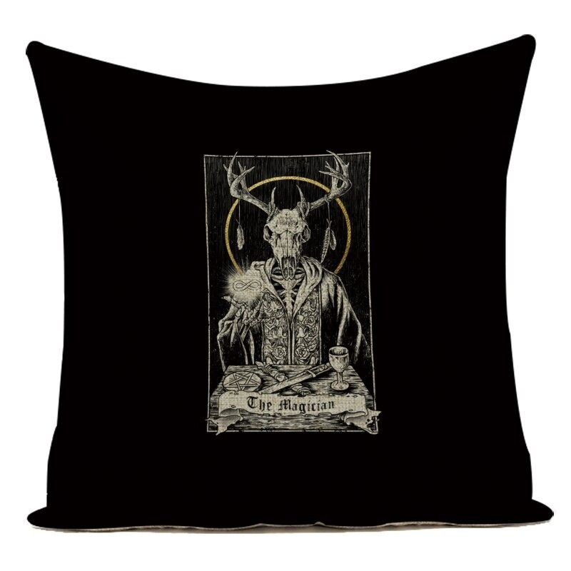 Magnifique Housse de coussin tête de mort crâne gothique