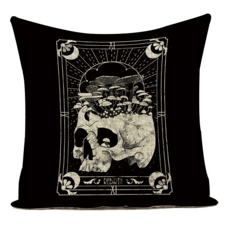 Magnifique Housse de coussin tête de mort crâne gothique