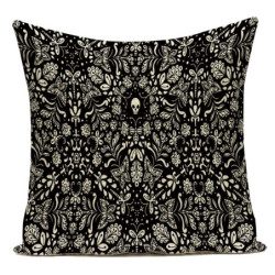 Magnifique Housse de coussin tête de mort crâne gothique