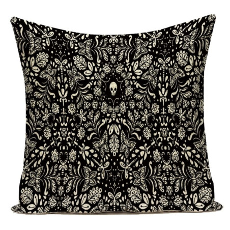 Magnifique Housse de coussin tête de mort crâne gothique