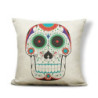 Magnifique Housse de coussin tête de mort mexicaine