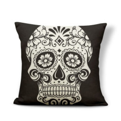 Housse de coussin tête de mort mexicaine