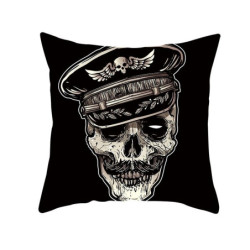 Housse de coussin tête de mort crâne Bikers