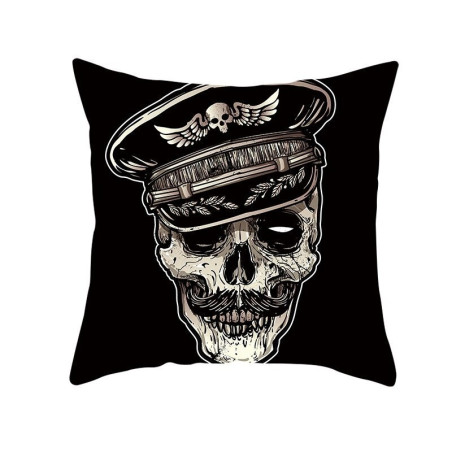 Housse de coussin tête de mort crâne Bikers