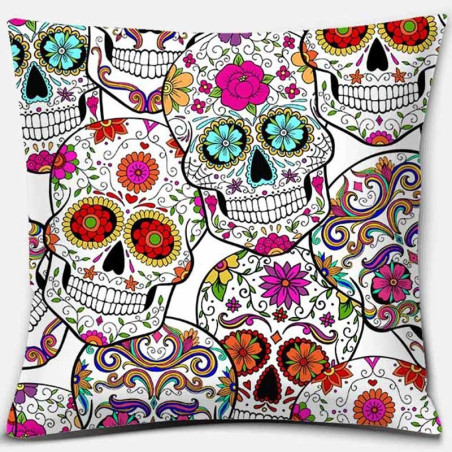 Housse de coussin tête de mort Crâne Mexicains  - Nombreux modèles !