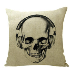 Housse de coussin tête de mort crâne pour canapé