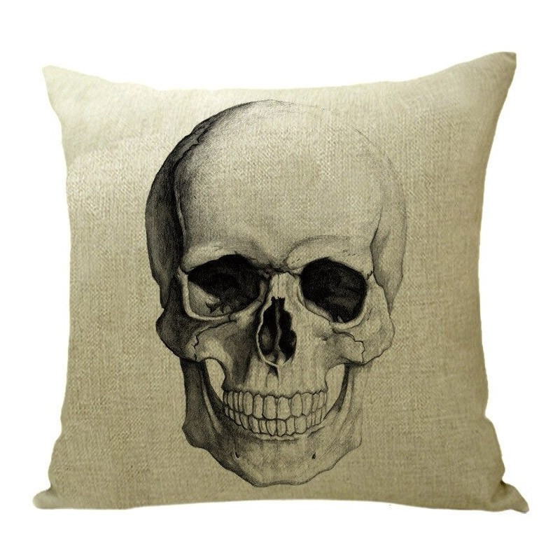 Housse de coussin tête de mort crâne pour canapé