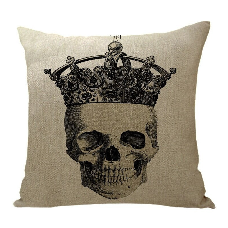 Housse de coussin tête de mort crâne pour canapé