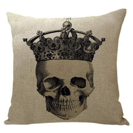 Housse de coussin tête de mort crâne pour canapé
