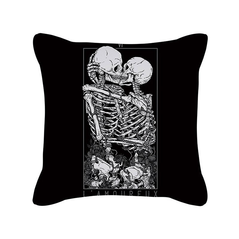 Housse de coussin tête de mort style gothique - 12 modèles originaux !