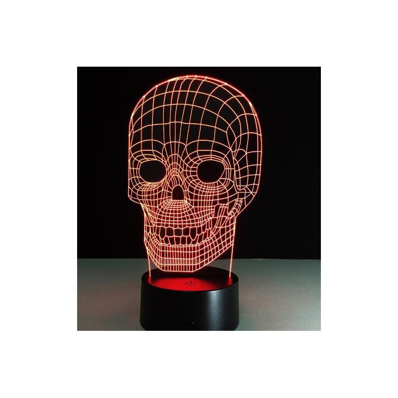 Lampe tête de mort lampe 3D en acrylique