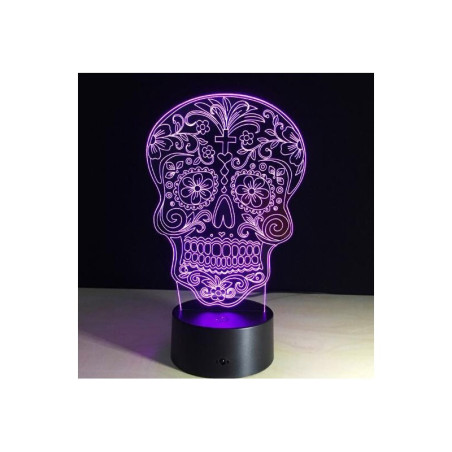 Lampe tête de mort lampe 3D en acrylique illusion d'hologramme !