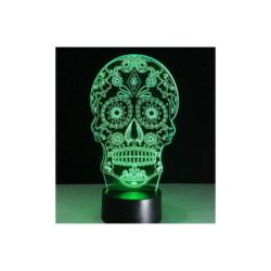 Lampe tête de mort lampe 3D en acrylique illusion d'hologramme !