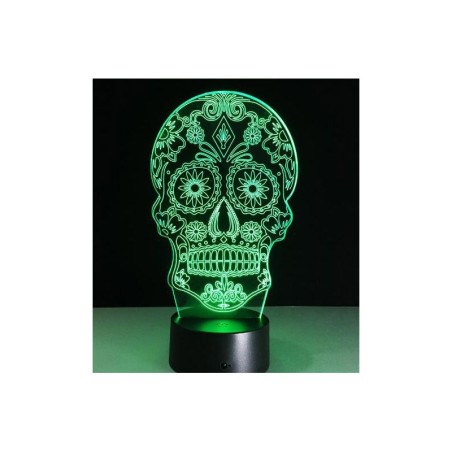 Lampe tête de mort lampe 3D en acrylique illusion d'hologramme !