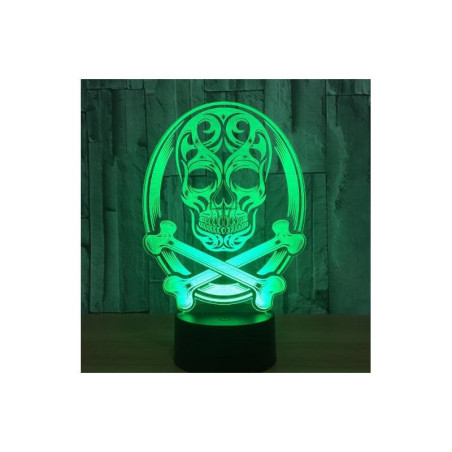 Lampe tête de mort lampe 3D en acrylique illusion d'hologramme !
