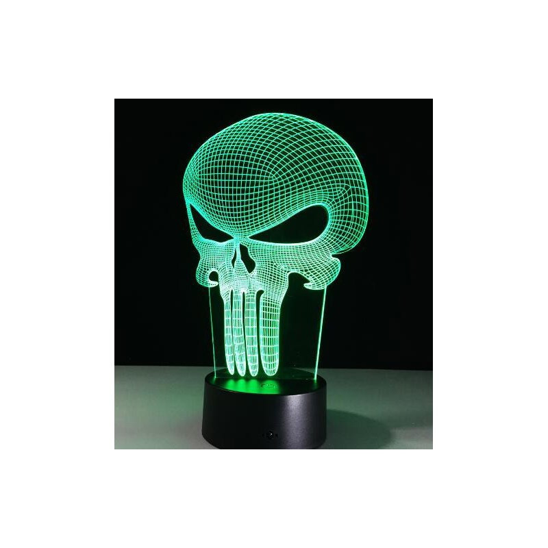 Lampe tête de mort lampe 3D en acrylique illusion d'hologramme !