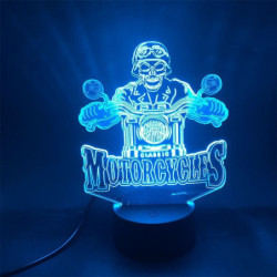 Lampe tête de mort tête Biker motar Lampe LED 3d