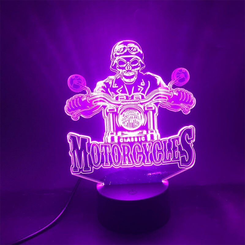 Lampe tête de mort tête Biker motar Lampe LED 3d - avec télécommande !