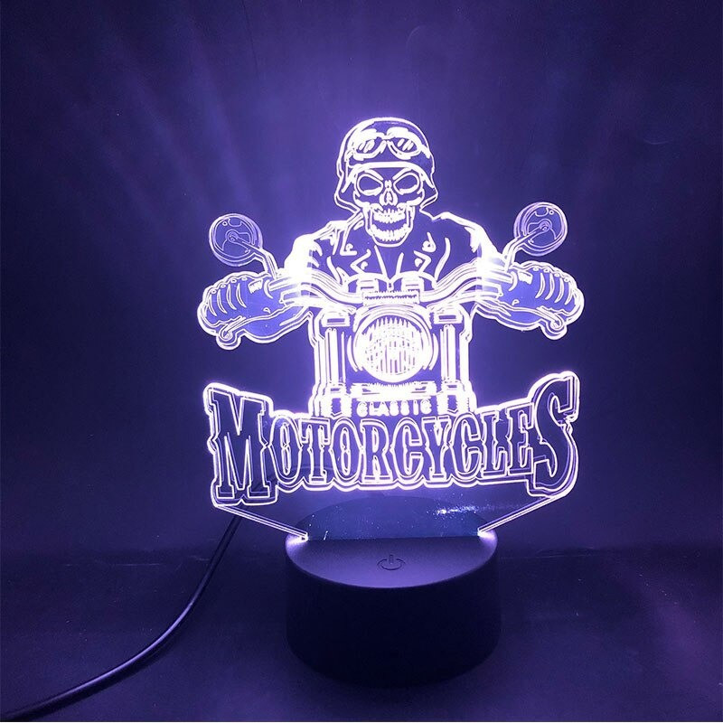 Lampe tête de mort tête Biker motar Lampe LED 3d - avec télécommande !