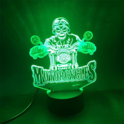 Lampe tête de mort tête Biker motar Lampe LED 3d - avec télécommande !