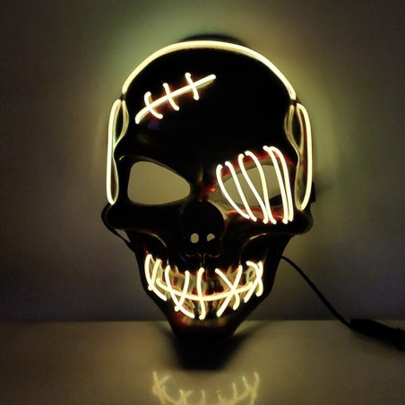 Masque tête de mort masque fantôme à lumière LED