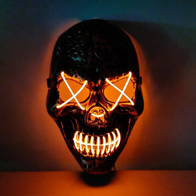 Masque tête de mort masque fantôme à lumière LED