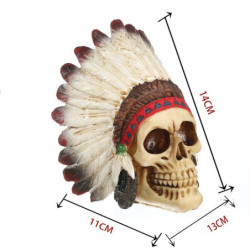 Dimensions du Crâne Tête de mort d'indien en résine