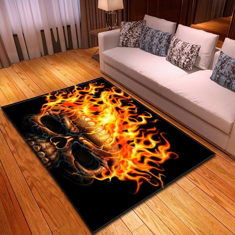 Tapis tête de mort motif crânes colorés - 3 modèles au choix