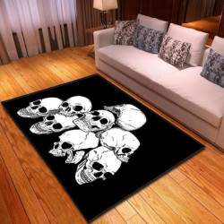 Tapis tête de mort motif crânes colorés - 3 modèles au choix