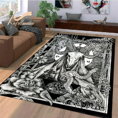 Tapis tête de mort crâne de démons