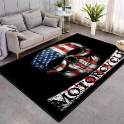 Tapis tête de mort Biker motar squelette  3D