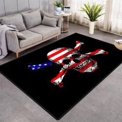 Tapis tête de mort Biker motar squelette 3D