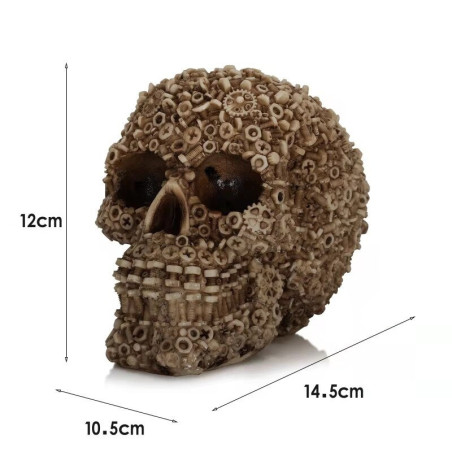 Crâne Tête de mort Style Mécanique en résine - modèle 2 dimensions