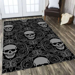 Tapis tête de mort multiples crânes