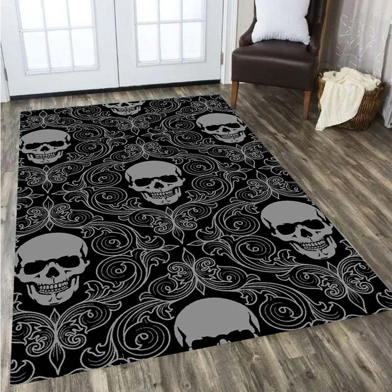 Tapis tête de mort multiples crânes