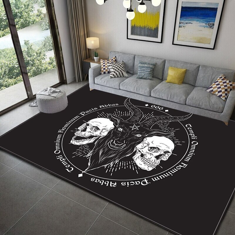 Tapis tête de mort gothiques antidérapant