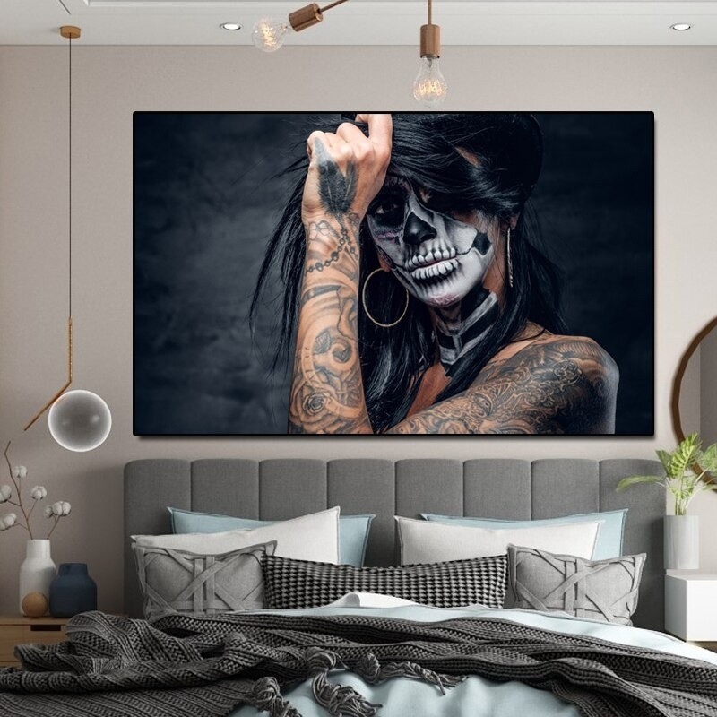 Poster tête de mort affiches d'art mural Santa Muerte