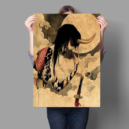 Poster tête de mort amie du diable ou sorcière - 10 modèles au choix !