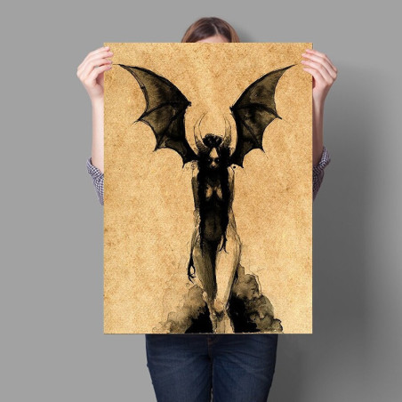 Poster tête de mort amie du diable ou sorcière - 10 modèles au choix !