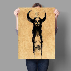 Poster tête de mort amie du diable ou sorcière - 10 modèles au choix !