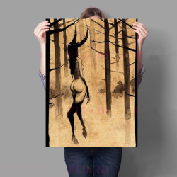 Poster tête de mort amie du diable ou sorcière - 10 modèles au choix !