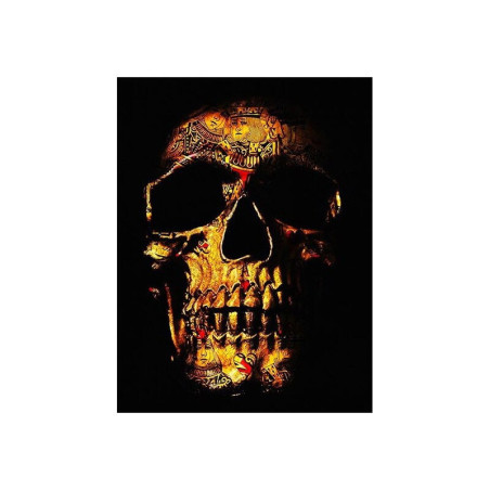 Poster tête de mort toile motif crâne en métal abstrait - sans cadre !