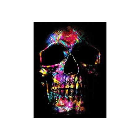 Poster tête de mort toile motif crâne en métal abstrait - sans cadre !