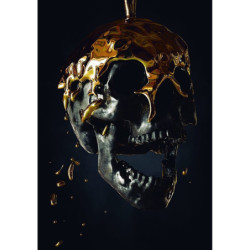 Poster tête de mort toile motif crâne en métal abstrait - sans cadre !
