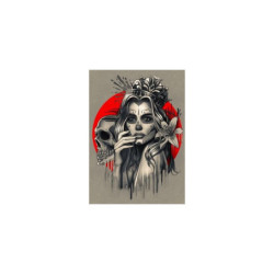 Poster affiche abstraite tête de mort Santa Muerte - sans cadre