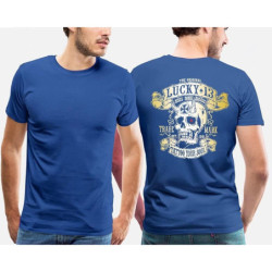 Tshirt tête de mort Lucky 13 à manches courtes bleu