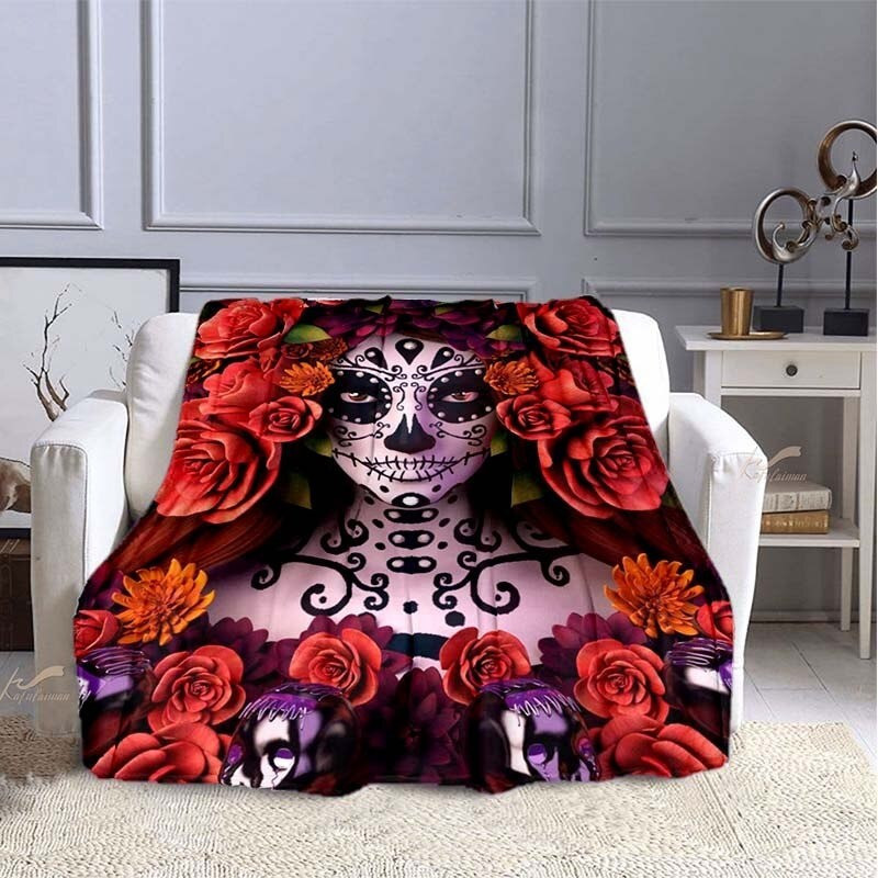 Plaid tête de mort Santa Muerte - 9 modèles au choix !