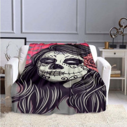 Plaid tête de mort Santa Muerte - 9 modèles au choix !