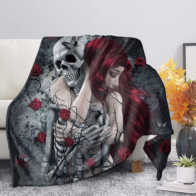 Plaid tête de mort Santa Muerte colorés et design Dia de los Muertos